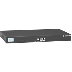 Black Box LES1700 Series Console Server - POTS Modem, Dual 10/100/1000 - 256 MB - DDR2 SDRAM - Twisted Pair, Optical Fiber - 2 Total Expansion Slot(s) - 2 x Network (RJ-45) - 2 x USB - 32 x Serial Port - Phone Line (RJ-11) - 10/100/1000Base-T - Gigabit Ethernet - Management Port - Rack-mountable - TAA Compliant