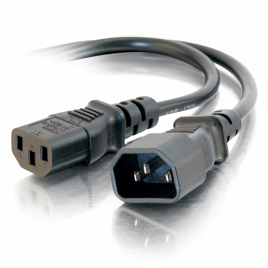 C2G 4ft Power Extension Cord - 18 AWG - IEC320C14 to IEC320C13
