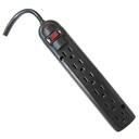 Weltron 6 Outlet Black Plastic Surge Protector w/ 6ft Cord