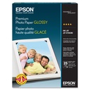 Epson Premium Glossy Photo Paper - Letter - 8 1/2" x 11" - Glossy - Bright White - 25 / Pack