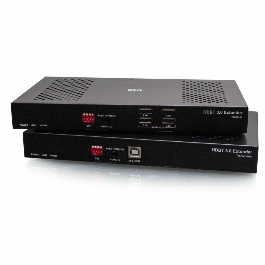 C2G HDMI HDBaseT + USB-B to A + RS232 Over Cat Extender Box TX to Box RX (18Gbps) 4K 60Hz up to 328ft