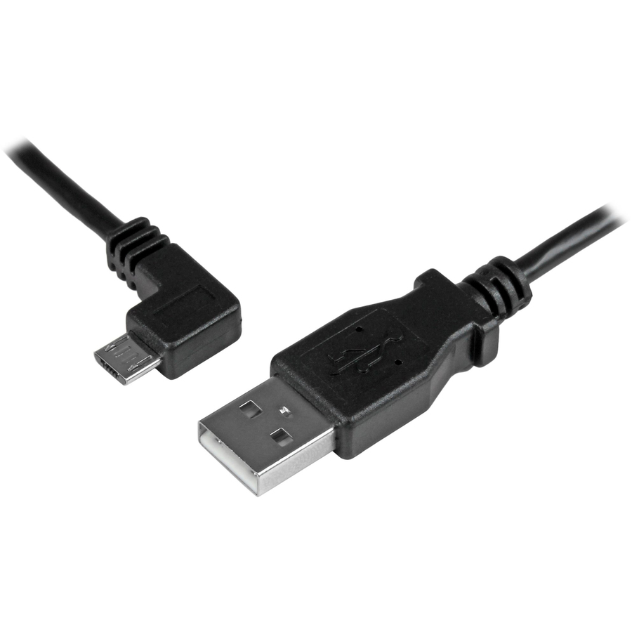 StarTech 2m 6 ft Left Angle Micro-USB Charge-and-Sync Cable M/M - USB 2.0 A to Micro-USB - 24 AWG