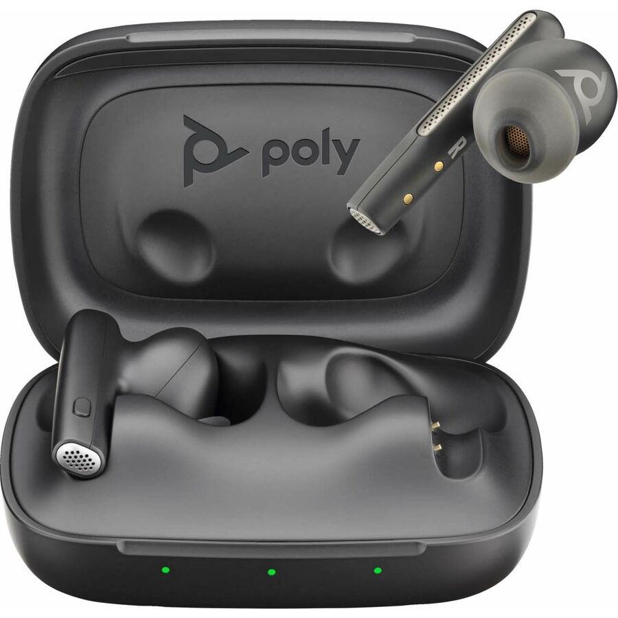 Poly Voyager Free 60 UC Earset - Microsoft Teams Certification - Google Assistant, Siri - Stereo - True Wireless - Bluetooth - 98.4 ft - 20 Hz to 20 kHz - Earbud - Binaural - In-ear - Carbon Black