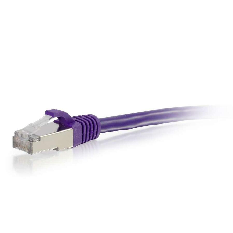 C2G-1ft Cat6 Snagless Shielded (STP) Network Patch Cable - Purple