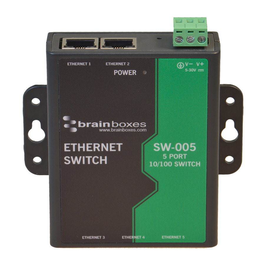 Brainboxes 5 Port Unmanaged Ethernet Switch Wall Mountable