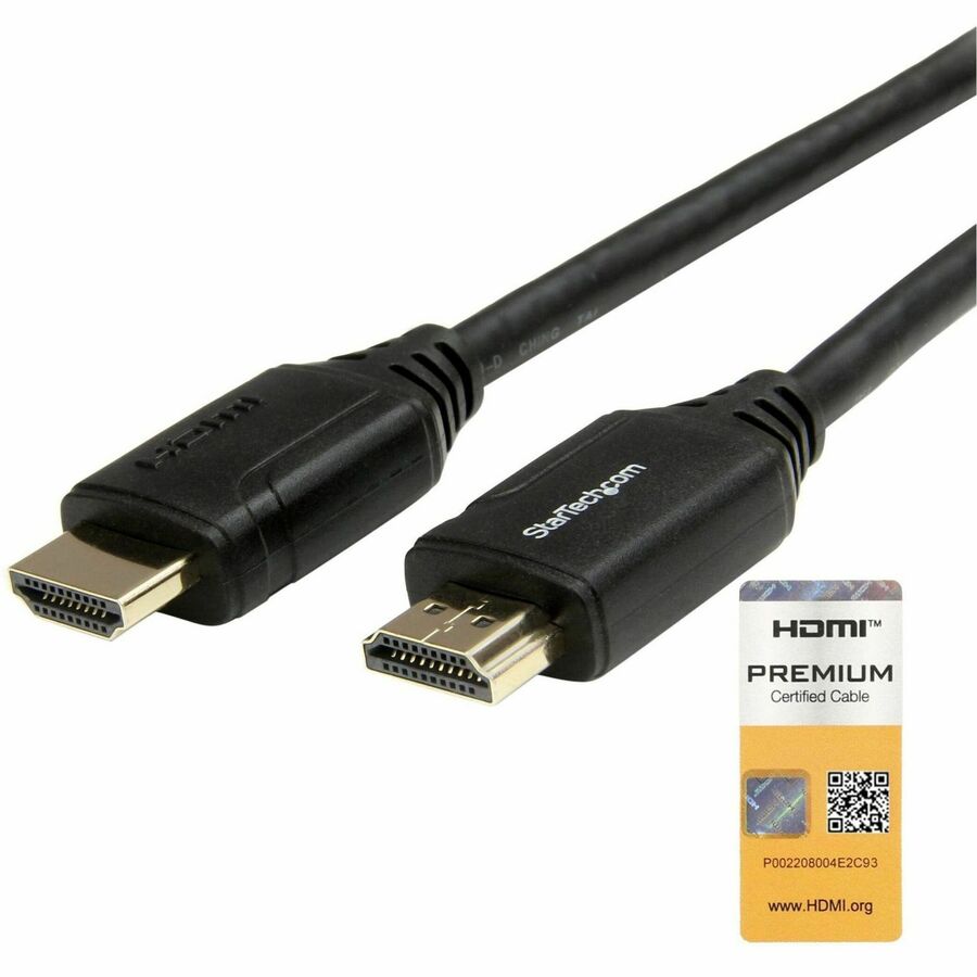 StarTech 3ft (1m) Premium Certified HDMI 2.0 Cable with Ethernet, High Speed Ultra HD 4K 60Hz HDMI Cable HDR10, UHD HDMI Monitor Cord