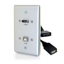 C2G HMDI and USB B Pass Through Wall Plate - Single Gang