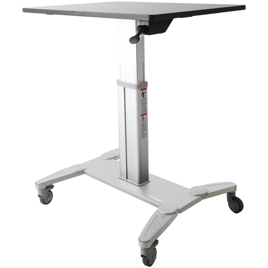 StarTech Mobile Standing Desk - Portable Sit-Stand Ergonomic Height Adjustable Cart on Wheels - Rolling Computer/Laptop Workstation