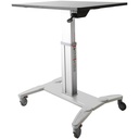 StarTech Mobile Standing Desk - Portable Sit-Stand Ergonomic Height Adjustable Cart on Wheels - Rolling Computer/Laptop Workstation