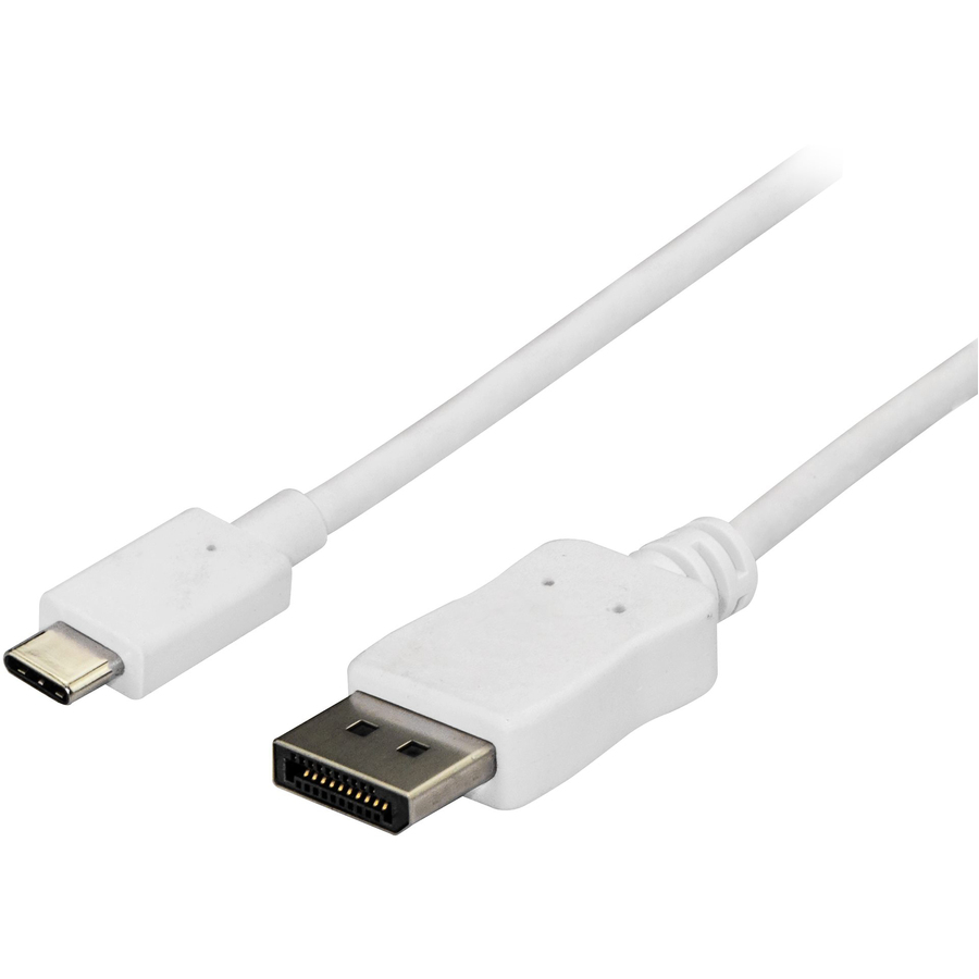StarTech.com 6ft/1.8m USB C to DisplayPort 1.2 Cable 4K 60Hz - USB Type-C to DP Video Adapter Monitor Cable HBR2 - TB3 Compatible - White - USB C to DisplayPort 1.2 Cable w/ 4K 60Hz/HBR2/5.1 Audio/HDCP 2.2/1.4 - Integrated video adapter minimizes signal loss - Works w/ USB Type-C DP Alt Mode/Thunderbolt 3 devices Dell Lenovo MacBook iPad Pro - Driverless macOS/ Windows/Chrome OS/Android