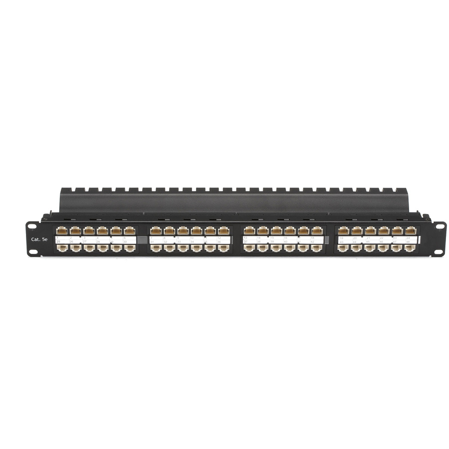Black Box CAT5e Feed-Through Patch Panel - 1U, Unshielded, 48-Port