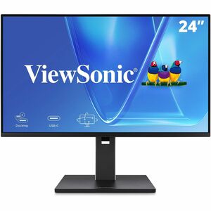 ViewSonic VG2458 24 Inch 1080p Docking Monitor, IPS Display with 100W USB-C for Smooth Home and Office Productivity, Full Ergonomic Adjustability, RJ45, HDMI, 5-Port USB Hub, and DisplayPort Inputs