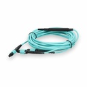 AddOn 1m MPO/UPC to 2xMPO/UPC Aqua OM4 OFNR (Riser-Rated) 12-Strand Fiber Fanout Cable, MMF (Multi Mode), 50/125