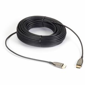 Black Box DisplayPort 1.4 Active Optical Cable (AOC) - 8K60, 32.4 Gbps, 30-m (98.4-ft.) - 98.43 ft Hybrid Fiber Optic A/V Cable for Audio/Video Device, Receiver, Transmitter, Display, Video Wall, Video Extender - First End: 1 x DisplayPort 1.4 Digital Audio/Video - Male - Second End: 1 x DisplayPort 1.4 Digital Audio/Video - Male - 32.4 Gbit/s - Supports up to 7680 x 4320 - Nickel Plated Connector - LSZH