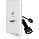 C2G Single Gang HDMI Wall Plate with 3.5mm Audio Aluminum