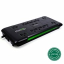 Plugable 12 Outlet Power Strip 4320 Joules Surge Protection, Built-in 10.5W 2-Port USB Charger for Android and Apple Phones, Mobile Devices, 25 Foot Cable
