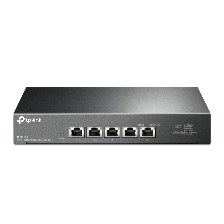 TP-Link TL-SX105 - 5 Port 10G/Multi-Gig Unmanaged Ethernet Switch - Desktop/Wall-Mount - Plug & Play - Fanless - Sturdy Metal Casing - Speed Auto-Negotiation