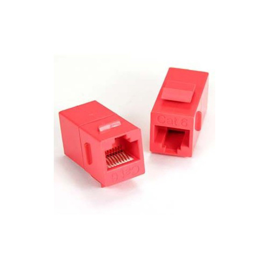 Unirise Cat6 RJ45 Keystone In-line Coupler, Red