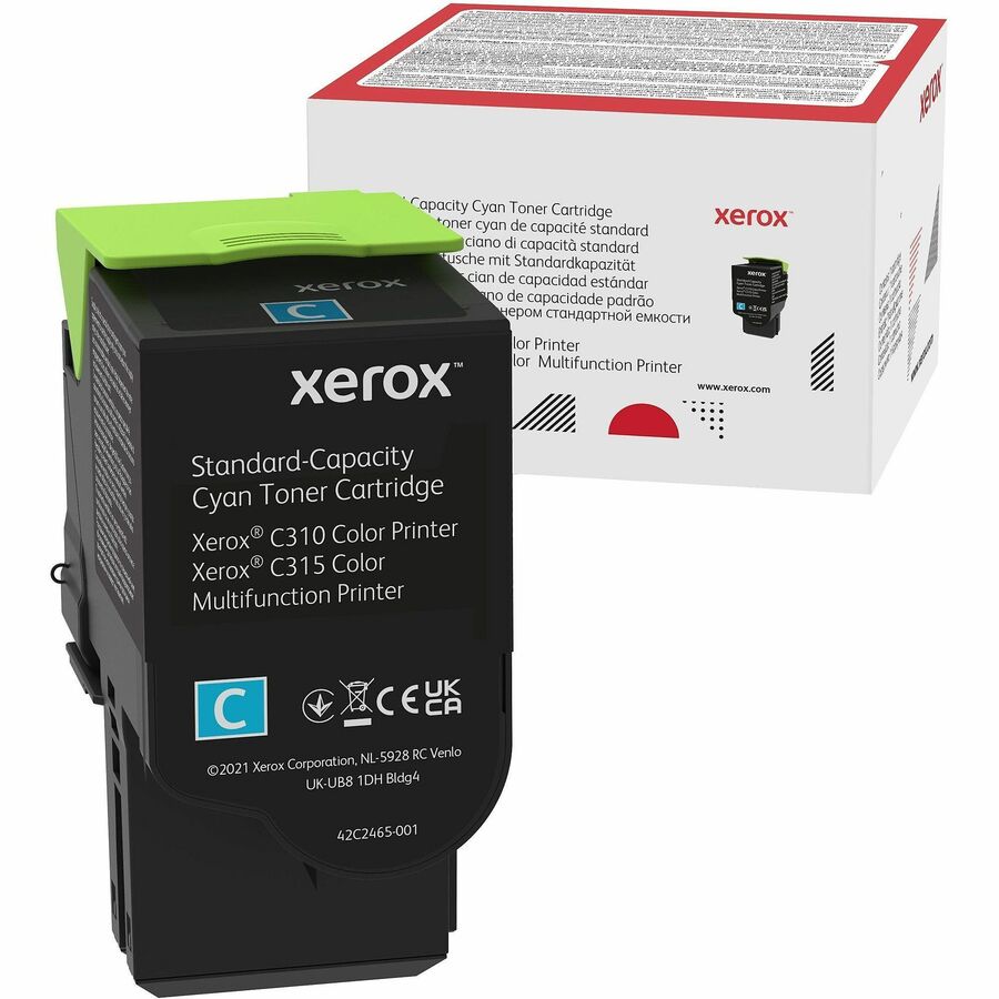 Xerox Genuine Xerox® C310 Color Printer/ C315 Color Multifunction Printer Cyan Standard capacity Toner Cartridge (2000 Pages) - 006R04357