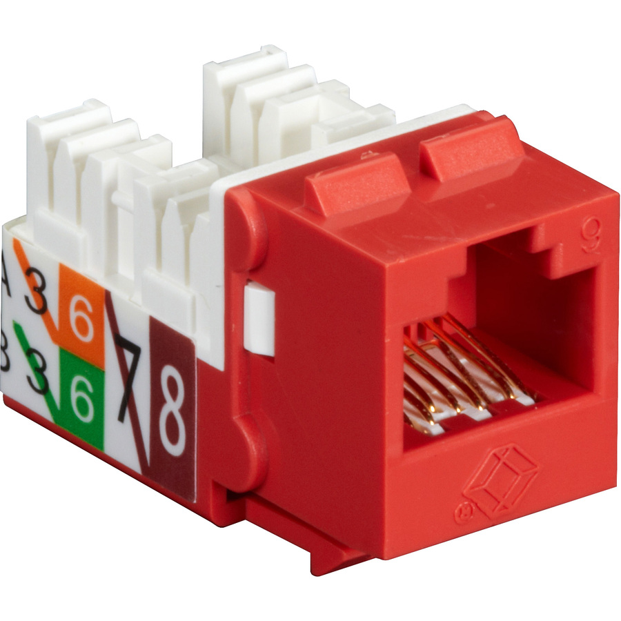 Black Box GigaTrue2 Network Connector - 1 x RJ-45 Network Female, 1 x 110-punchdown Network - Red - TAA Compliant