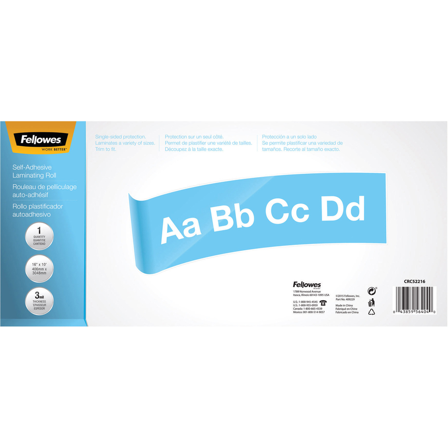Fellowes Self-adhesive Laminating Roll, 3mil