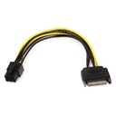 Monoprice 8 inch SATA 15pin to 6pin PCI Express Card Power Cable