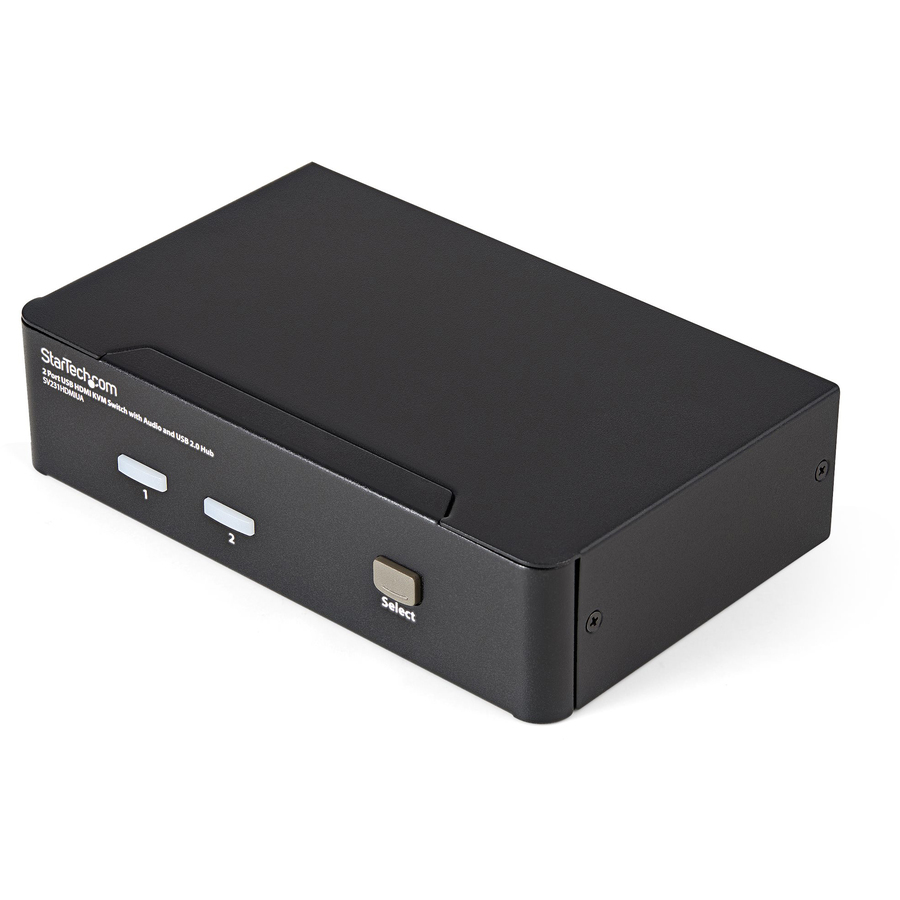 StarTech 2 Port USB HDMI KVM Switch w/ Audio & USB 2.0 Hub, TAA