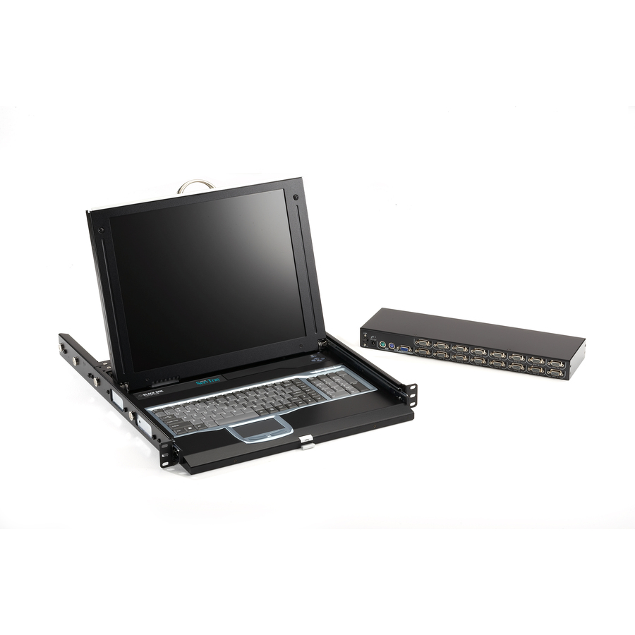 Black Box ServTray Complete, 17" , 16-Port KVM Switch Module, USB and PS/2