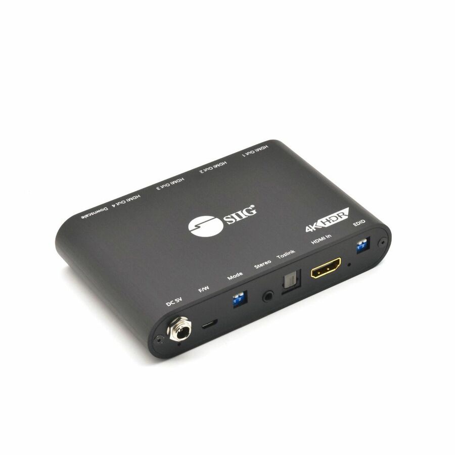 SIIG 1x4 HDMI 2.0a Splitter with Built-in & User Adjustable EDID Management
