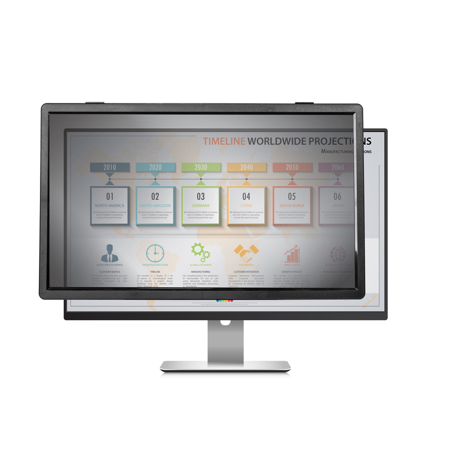 Rocstor PrivacyView™ Premium Framed Privacy Filter for 24 Widescreen Monitor - For 24" Monitor / Display - 16:10 Aspect Ratio - Framed - Black - For 24" Widescreen LCD Monitor - 16:10 - Dust Resistant - For 24" Widescreen LCD Monitor - 16:10 - Dust Resistant, Fingerprint Resistant, Scratch Resistant, Damage Resistant - Anti-glare