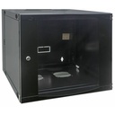 19" Network Cabinet - Wall Mount (Double Section Hinged Swing Out), 9U, 600mm Deep, Black, Flatpack, Max 30kg, Swings out for access to back of cabinet when installed on wall, 19" , Usable Depth 385mm, Parts for wall installation not included