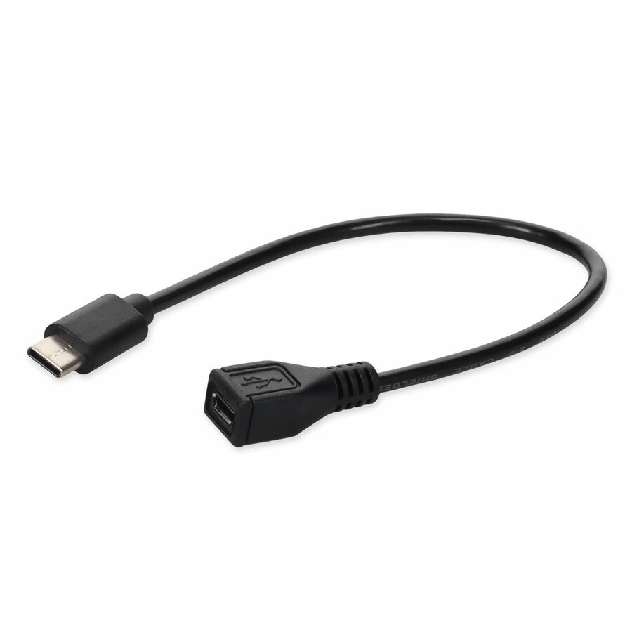 AddOn 5-Pack of USB C 3.1 Male to Micro-USB B 2.0 Female Black Adapters