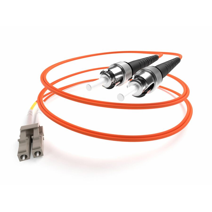 Unirise Fiber Optic Duplex Patch Network Cable - 9.84 ft Fiber Optic Network Cable for Network Device - First End: 2 x LC Network - Male - Second End: 2 x ST Network - Male - Patch Cable - Orange