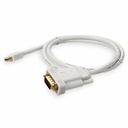 3ft Mini-DisplayPort 1.1 Male to VGA Male White Cable For Resolution Up to 1920x1200 (WUXGA)