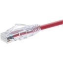 Unirise ClearFit Cat.6 UTP Patch Network Cable - 10 ft Category 6 Network Cable for Network Device - First End: 1 x RJ-45 Network - Male - Second End: 1 x RJ-45 Network - Male - Patch Cable - Gold Plated Contact - Red