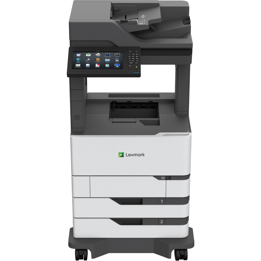 Lexmark MX820 MX822ade Laser Multifunction Printer-Monochrome-Copier/Fax/Scanner-55 ppm Mono Print-1200x1200 Print-Automatic Duplex Print-300000 Pages Monthly-1200 sheets Input-Color Scanner-600 Optical Scan-Monochrome Fax-Gigabit Ethernet - Copier/Fax/Printer/Scanner - 55 ppm Mono Print - 1200 x 1200 dpi Print - Automatic Duplex Print - Up to 300000 Pages Monthly - 1200 sheets Input - Color Flatbed Scanner - 600 dpi Optical Scan - Monochrome Fax - Gigabit Ethernet - USB - For Plain Paper P