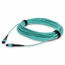 AddOn 30m MPO (Male) to MPO (Male) 12-Strand Aqua OM4 Crossover Fiber OFNR (Riser-Rated) Patch Cable