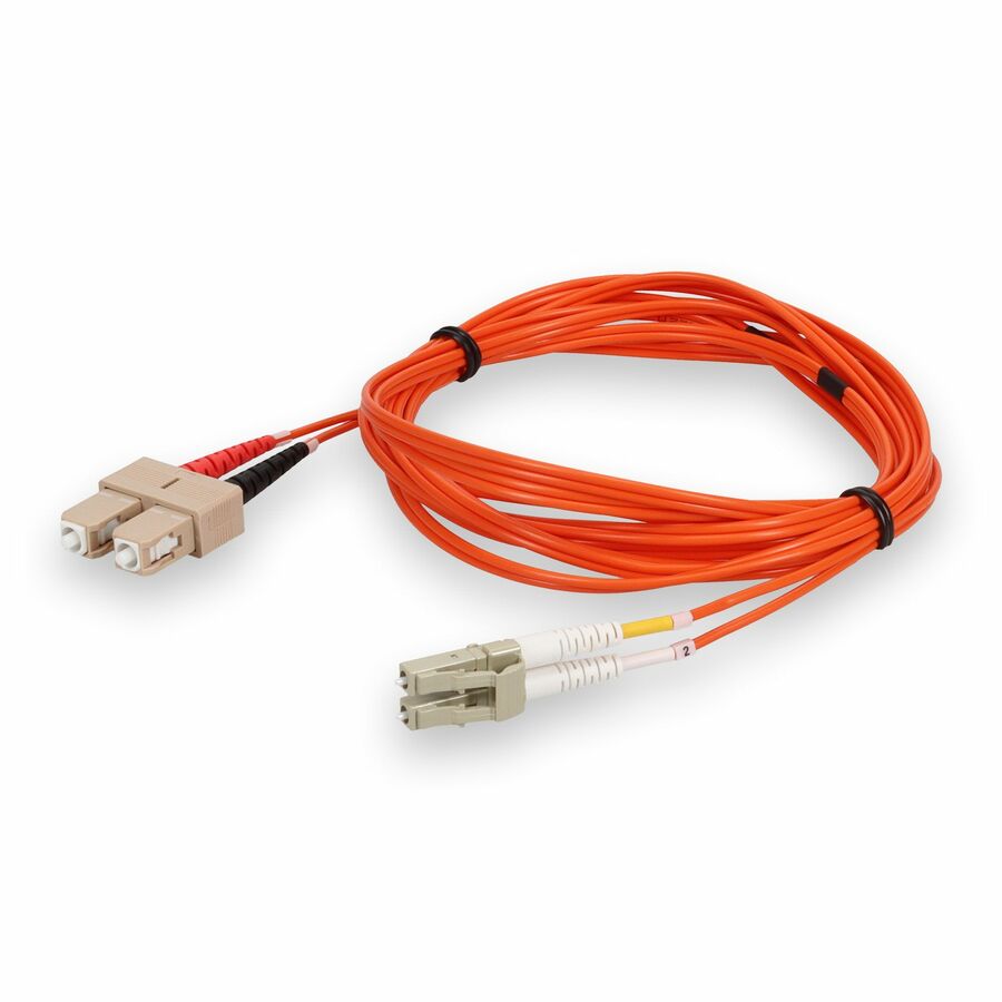 AddOn 10m LC (Male) to SC (Male) Orange OM2 Duplex Fiber OFNR (Riser-Rated) Patch Cable