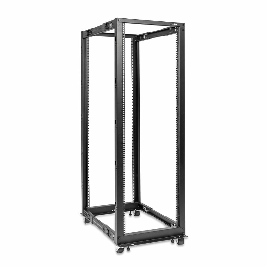 SolidRack 36U Adjustable Depth Open Frame 4 Post Rack w/ Casters