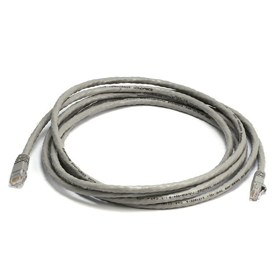 Monoprice Cat6 24AWG UTP Ethernet Network Patch Cable, 10ft Gray