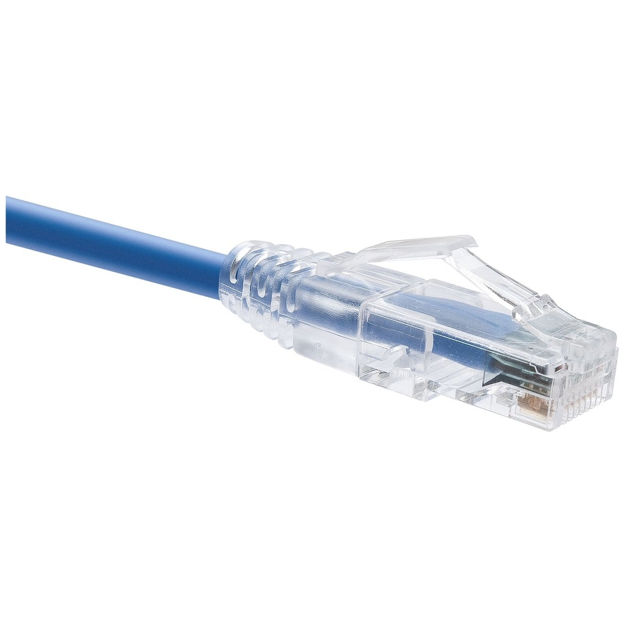 Unirise ClearFit Cat.6 UTP Patch Network Cable - 1 ft Category 6 Network Cable for Network Device - First End: 1 x RJ-45 Network - Male - Second End: 1 x RJ-45 Network - Male - Patch Cable - Gold Plated Contact - Blue