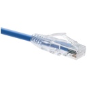 Unirise ClearFit Cat.6 UTP Patch Network Cable - 1 ft Category 6 Network Cable for Network Device - First End: 1 x RJ-45 Network - Male - Second End: 1 x RJ-45 Network - Male - Patch Cable - Gold Plated Contact - Blue
