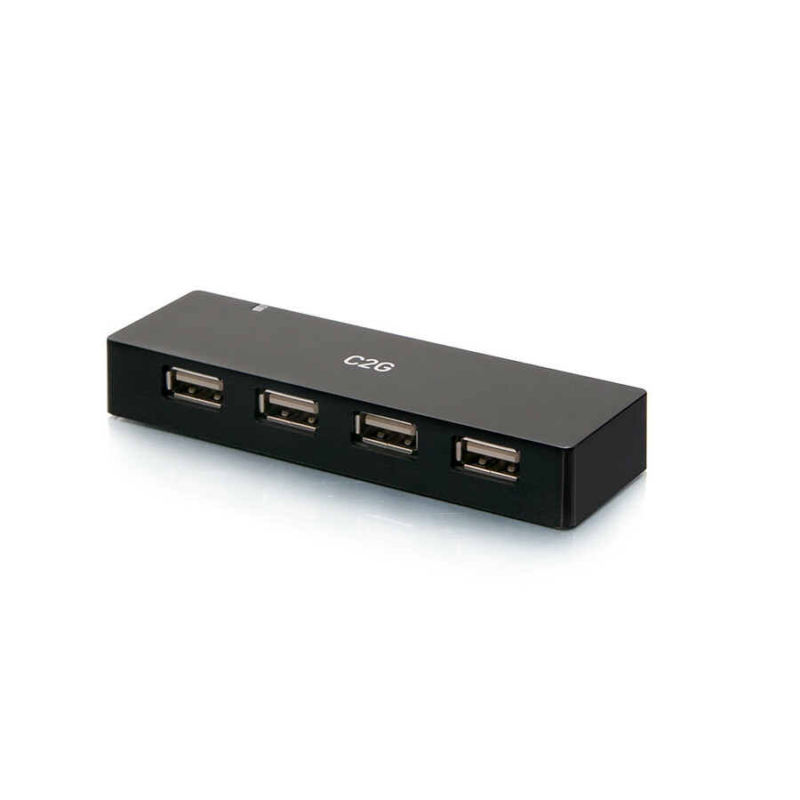 C2G 4-Port USB Hub - USB 2.0 - 5 Volts and 2 Amp Power Supply