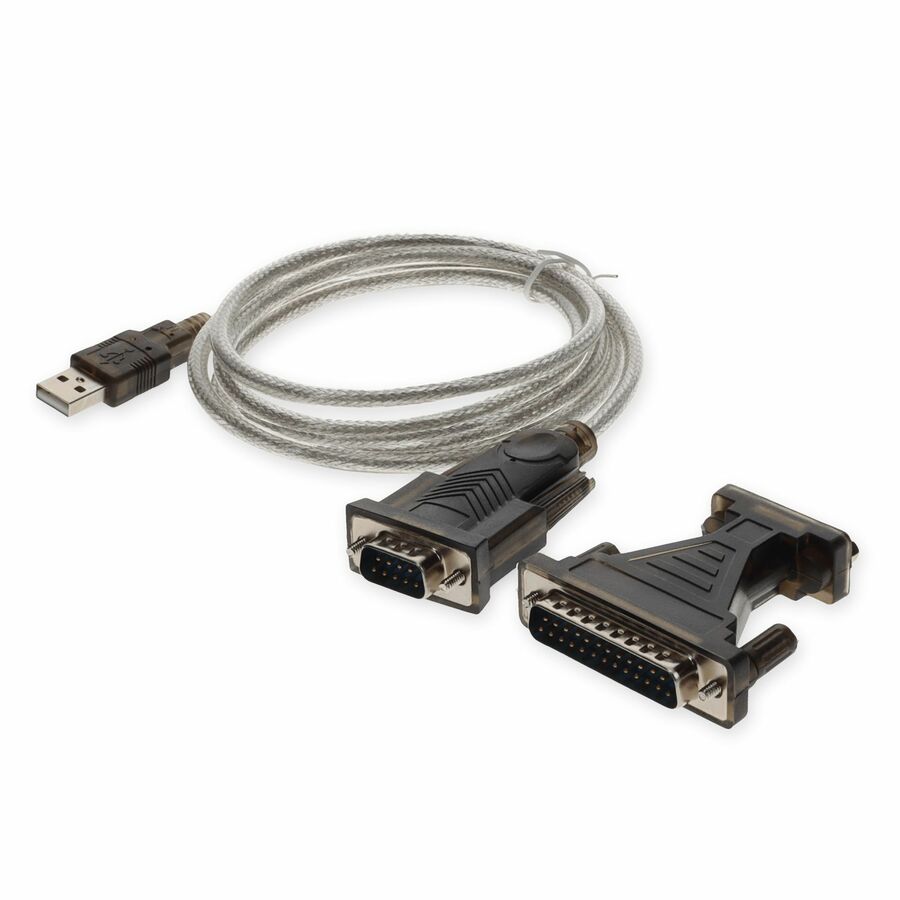 AddOn 5ft USB-A 2.0 Male to DB-25 Male Adapter Cable