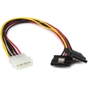 StarTech 12in LP4 to 2x Latching SATA Power Y Cable Splitter Adapter - 4 Pin Molex to Dual SATA