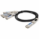 AddOn Dell® DAC-Q56DD-4Q28-1M Compatible TAA Compliant 200GBase-CU QSFP-DD 200G to 4xQSFP28 50G NRZ Direct Attach Cable (Passive Twinax, 1m)
