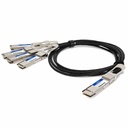 AddOn Dell® DAC-Q56DD-4Q28-1M Compatible TAA Compliant 200GBase-CU QSFP-DD 200G to 4xQSFP28 50G NRZ Direct Attach Cable (Passive Twinax, 1m)