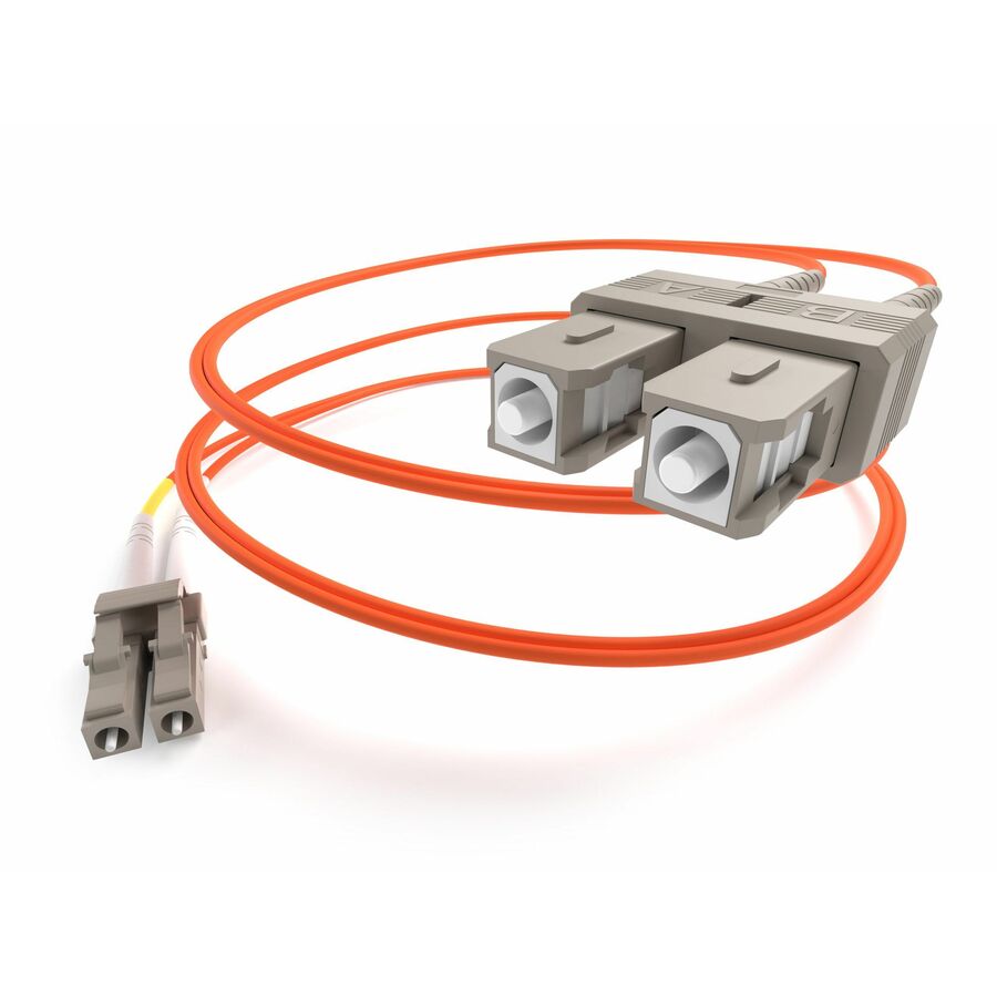 Unirise Fiber Optic Duplex Patch Network Cable - 9.84 ft Fiber Optic Network Cable for Network Device - First End: 2 x LC Network - Male - Second End: 2 x SC Network - Male - Patch Cable - Orange