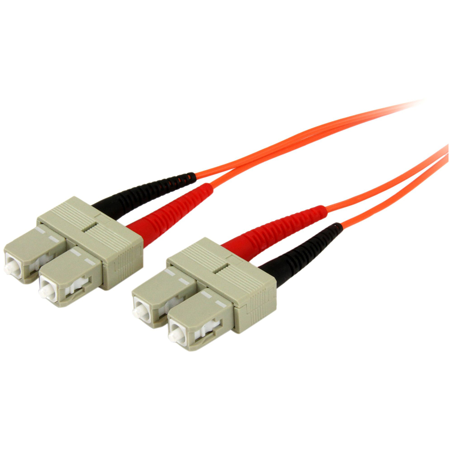 StarTech 2m Fiber Optic Cable - Multimode Duplex 50/125 - OFNP Plenum - SC/SC - OM2 - SC to SC Fiber Patch Cable