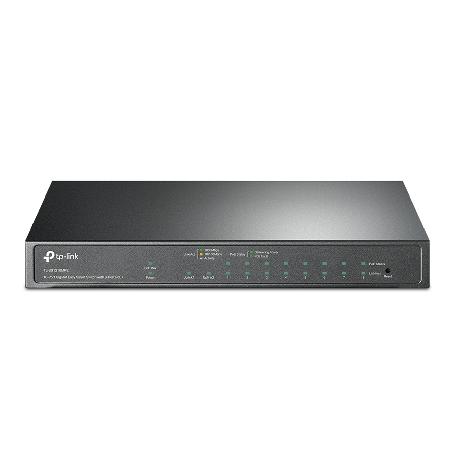 TP-Link TL-SG1210MPE - 10-Port Gigabit Easy Smart Switch with 8-Port PoE+